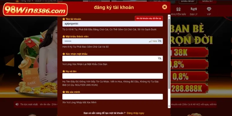 Hướng dẫn trình tự đăng ký tài khoản trên nền tảng cá cược