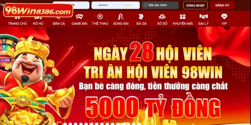 Cách đăng nhập 98win đơn giản trên cả website và ứng dụng