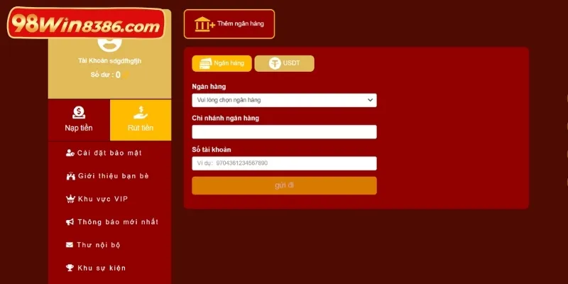 Chi tiết hướng dẫn từng bước rút tiền 98win đơn giản, dễ dàng